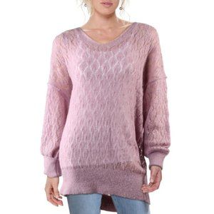 Free People | Say Hello Open Knit Sweater in Lilac